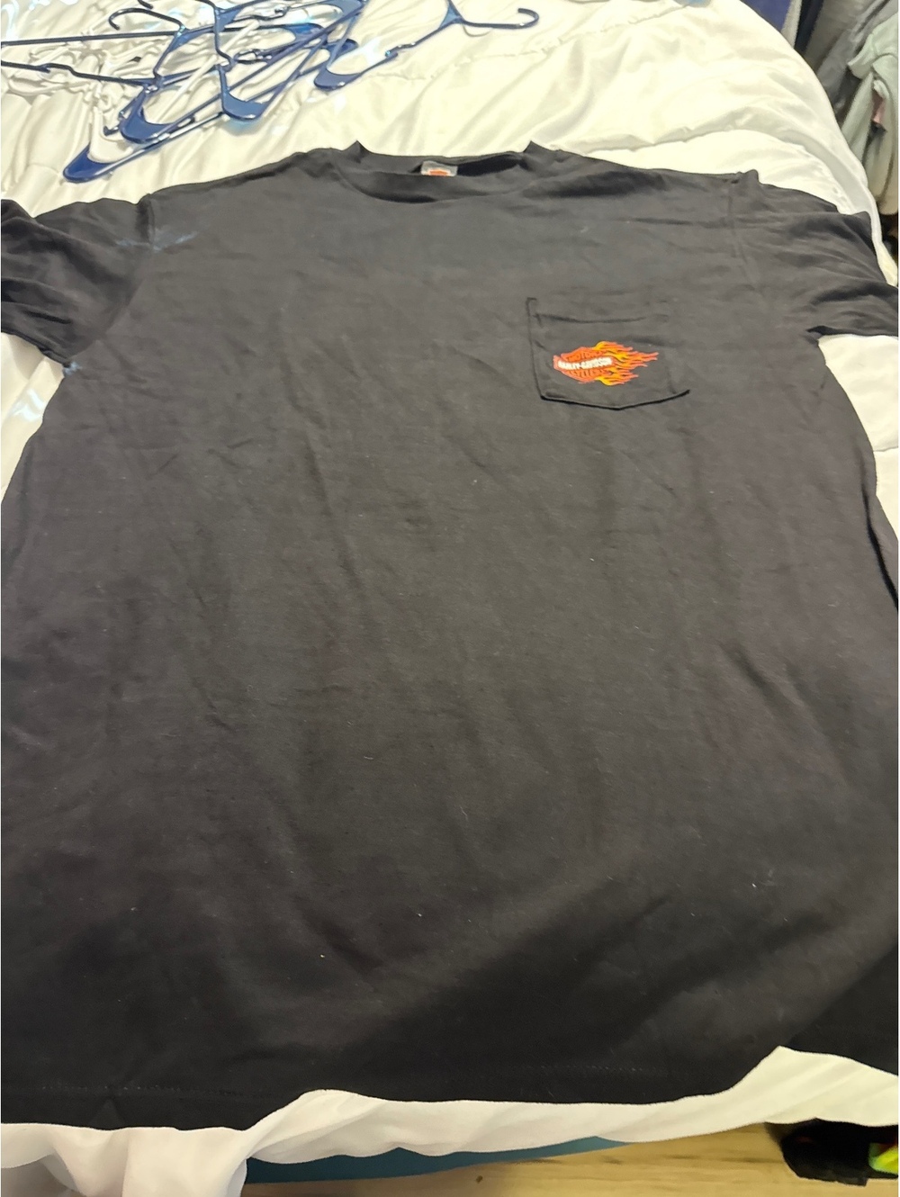 Harley-Davidson Black Cotton XL T-Shirt with Pocket and Cedar Rapids IA Logo